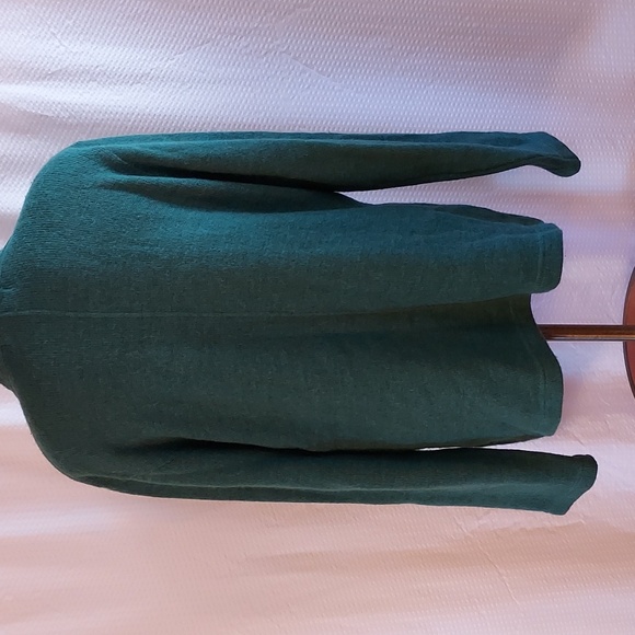 Royal Scot Women's Cardigan Sweater Green Alpaca Wool Longer Length Peru FLAW L - Picture 4 of 10